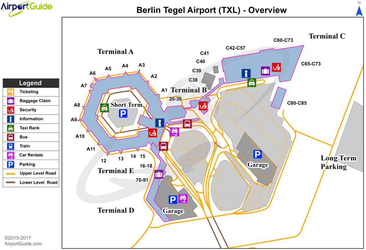aeroporto di berlino-tegel mappa