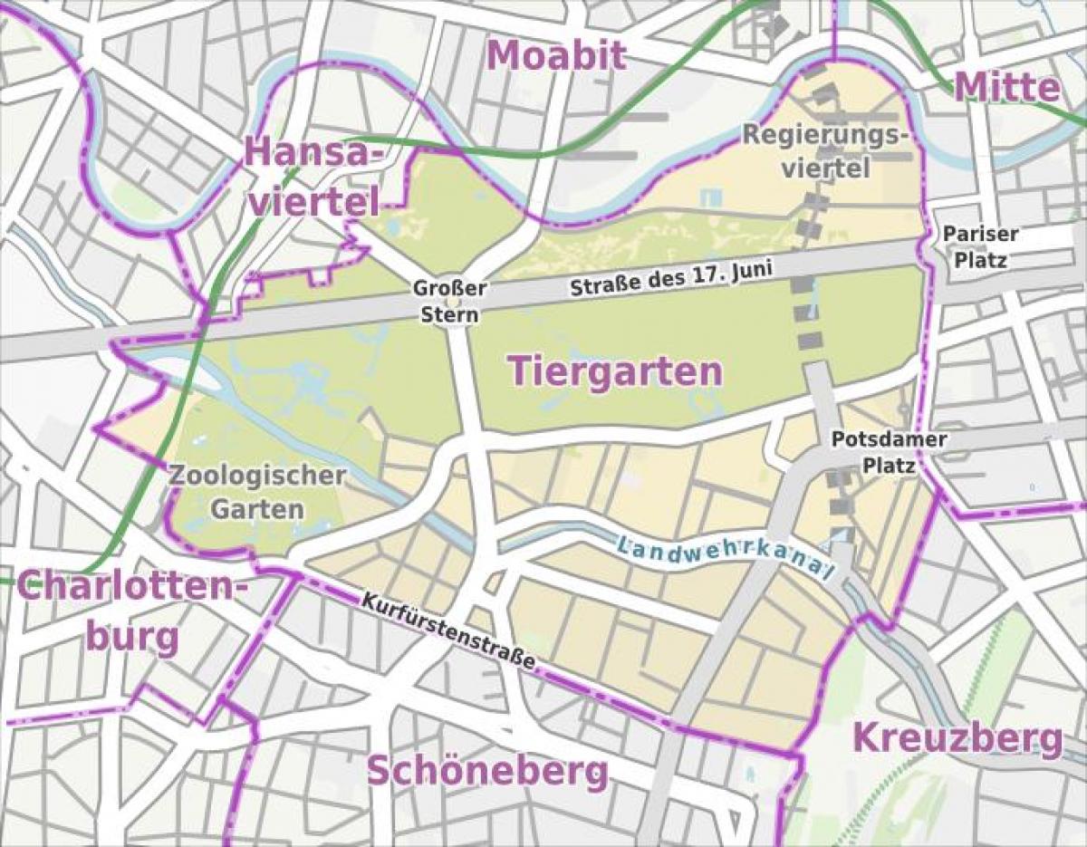 mappa di tiergarten di berlino