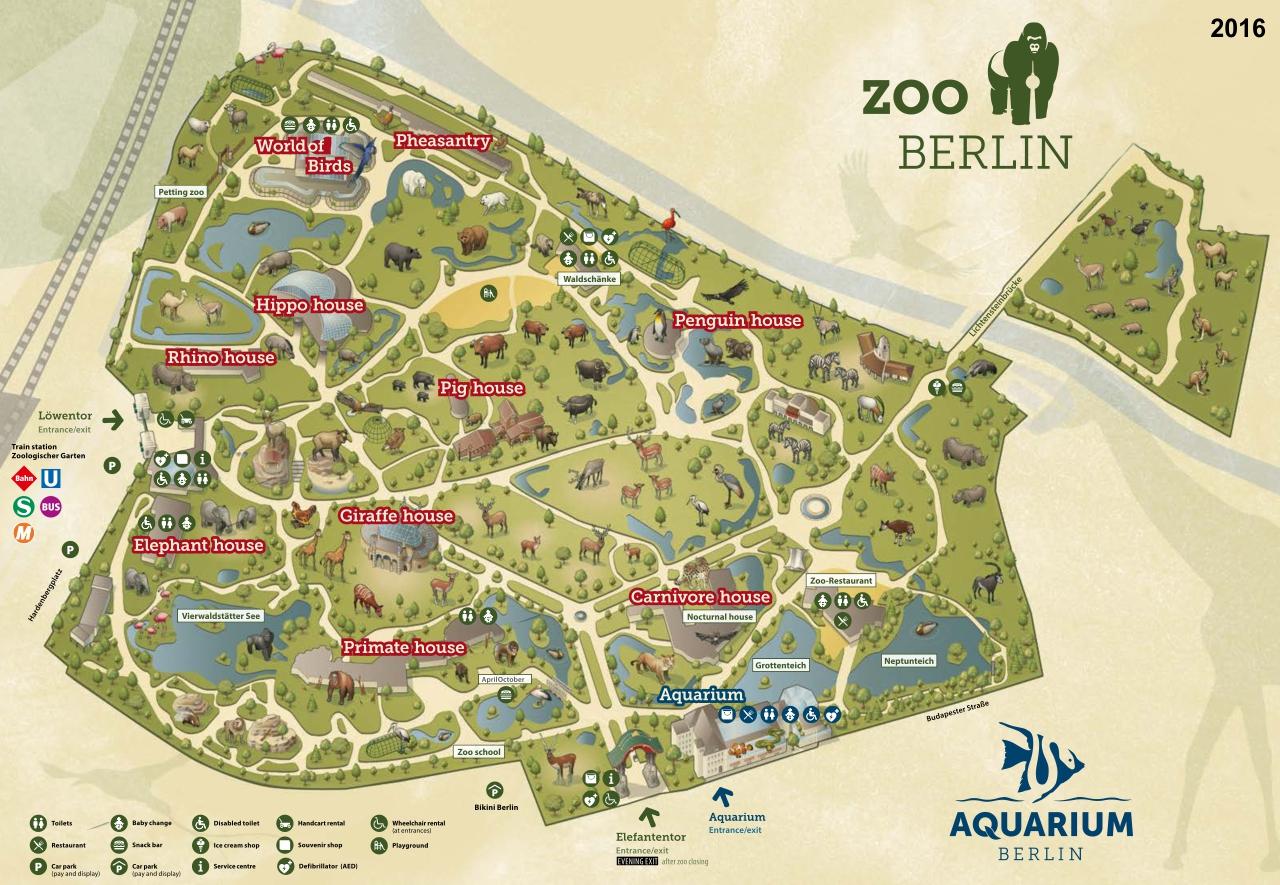 Lo zoo di berlino sulla mappa - Mappa zoo di berlino (Germania)