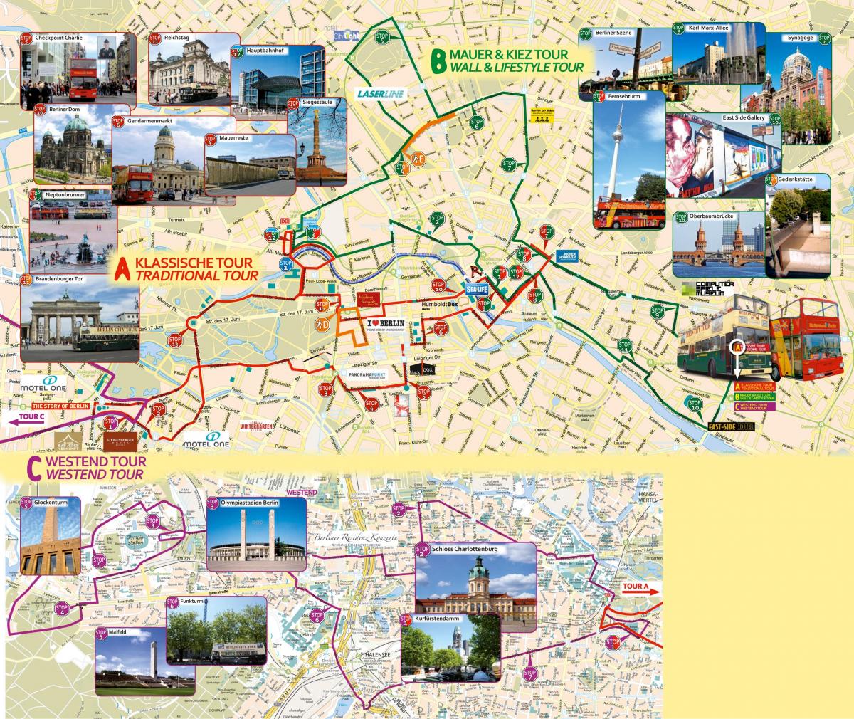 visitare la città di berlino bus mappa