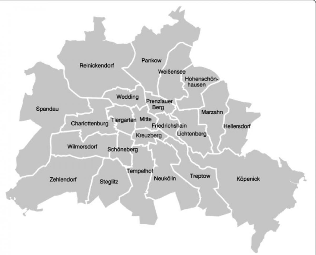 Berlino quartiere mappa - Berlino quartieri mappa (Germania)