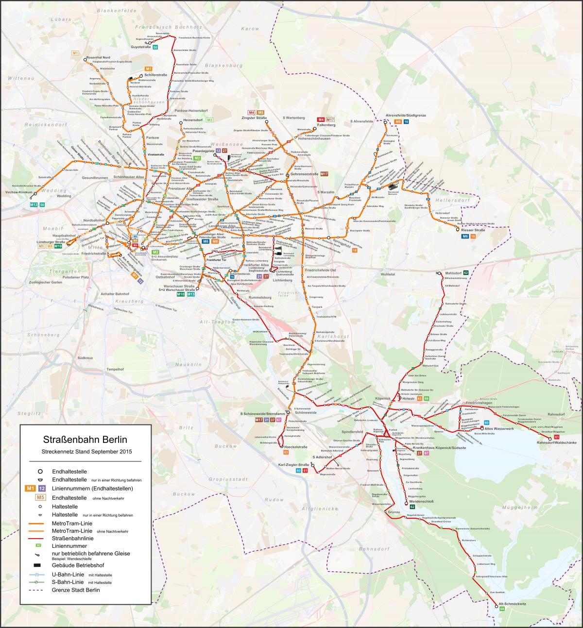 tram mappa di berlino