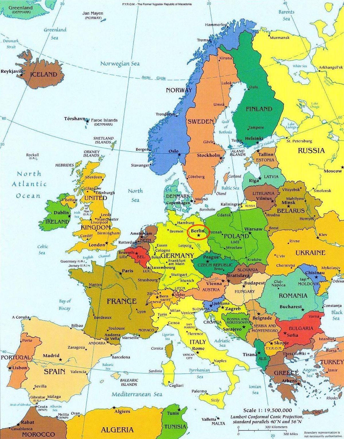 mappa di berlino mappa europa