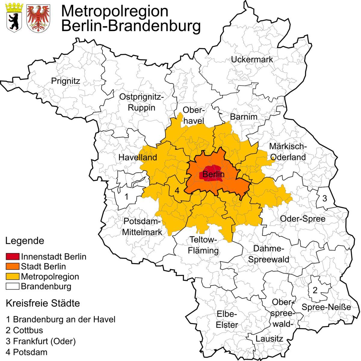 mappa di regione di berlino