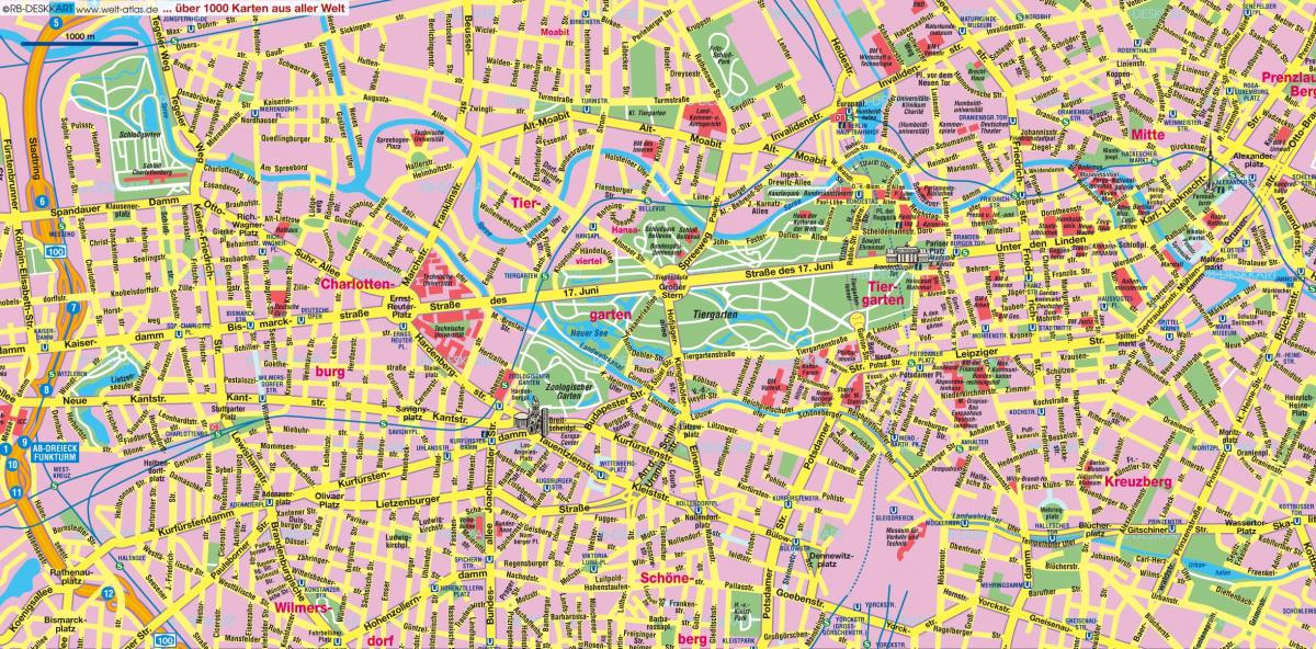 mappa stradale di centro di berlino