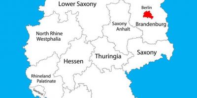 Mappa della germania che mostra a berlino
